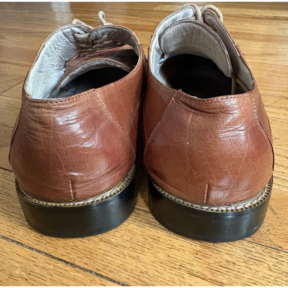 Vintage Stacy Adams Men’s Size 13 Brown Textured Croc Print Oxfords Dress Shoes